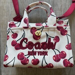 NWOT Coach Cargo Tote Bag 20 With Cherry Print